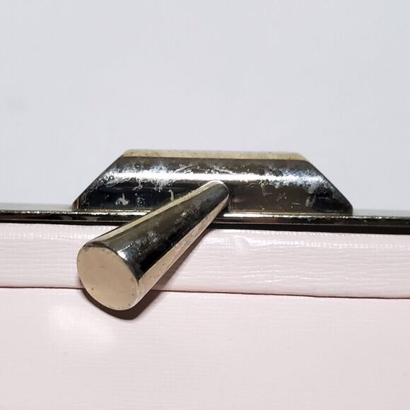 Cromia White Pink Coated Colorblock Suede Textured Leather Satchel Womens - Picture 4 of 16